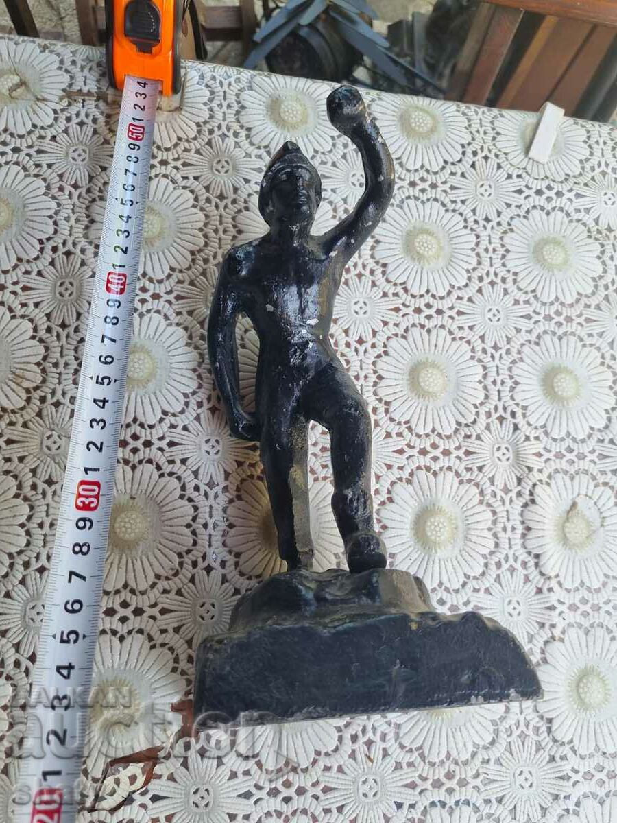 Veche figurină rusă din aluminiu. Sculptură. Miner