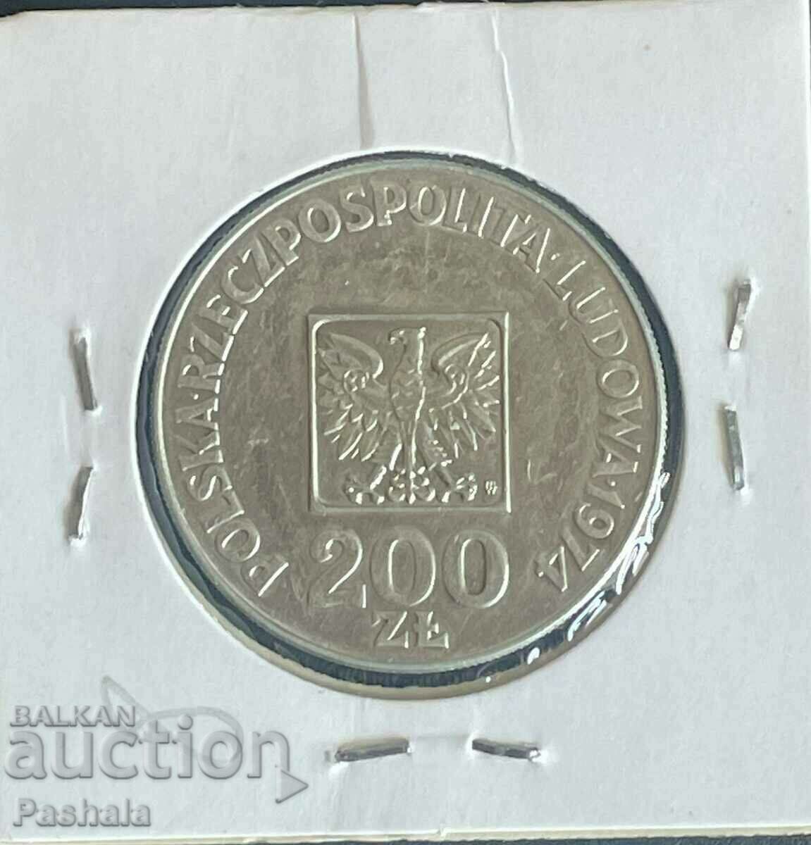 Poland 200 zlotys 1974 with price 30.00 BGN | € 15.34