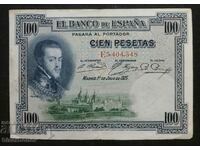 100 песети Испания , 100 pesetas Spain VF,  1925