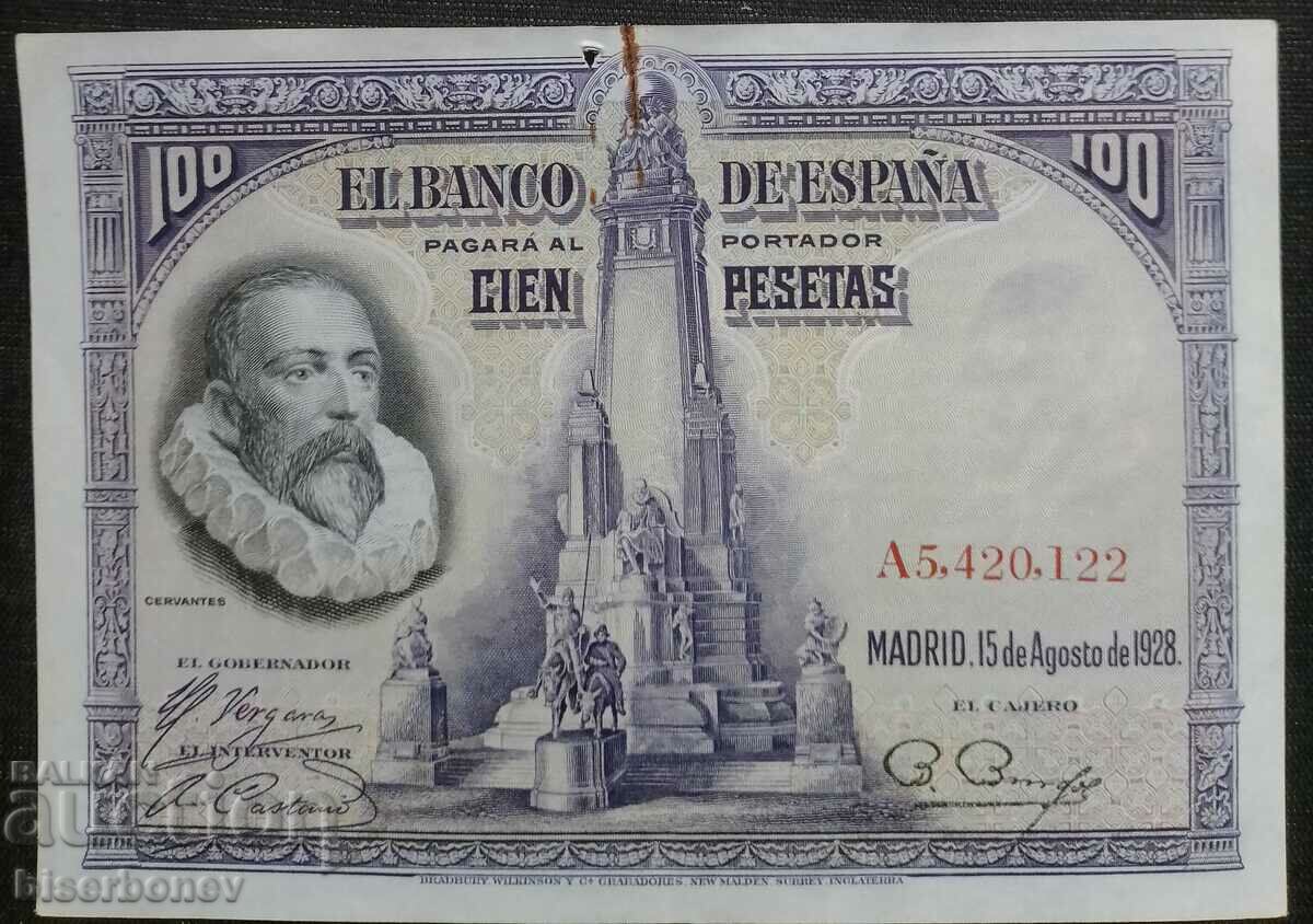 100 песети Испания, 100 pesetas Spain 1928 г.