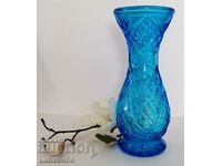 Μπλε γυάλινο βάζο Rossini Empoli Blue Art Glass.