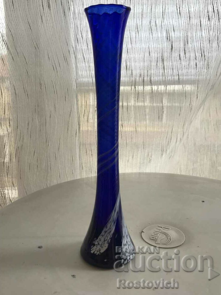 Cobalt glass vase, handmade. Germany. No. 5.