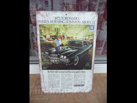 Μεταλλική πλάκα αντιπροσωπείας αυτοκινήτων Oldsmobile GM 1972 Toronado α