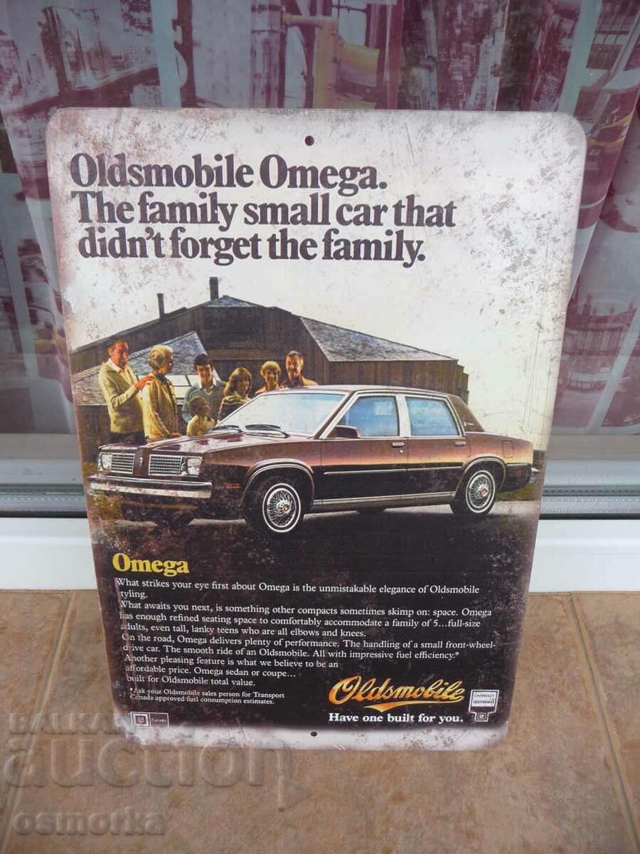 Metal plate car Oldsmobile GM Omega family car am