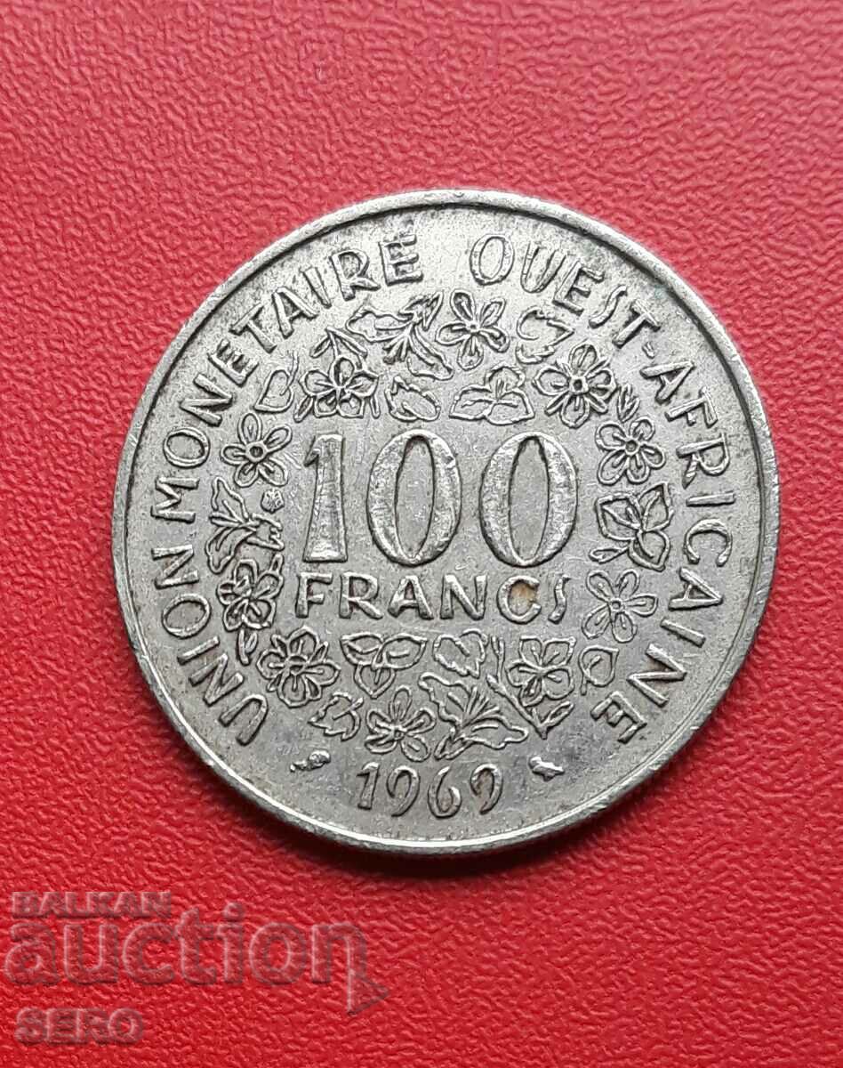 French West Africa-100 francs 1969