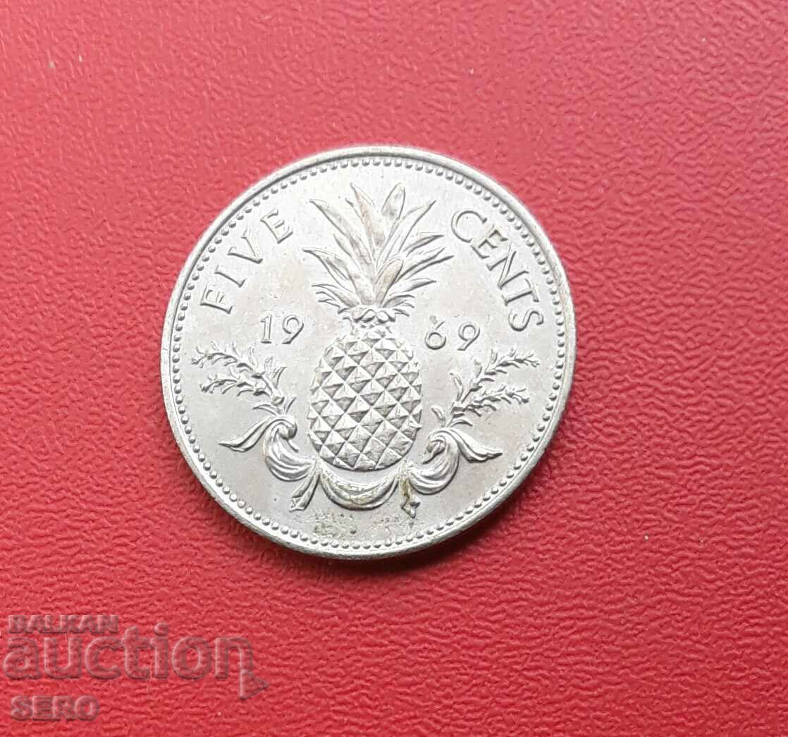 Bahamas-5 cents 1969