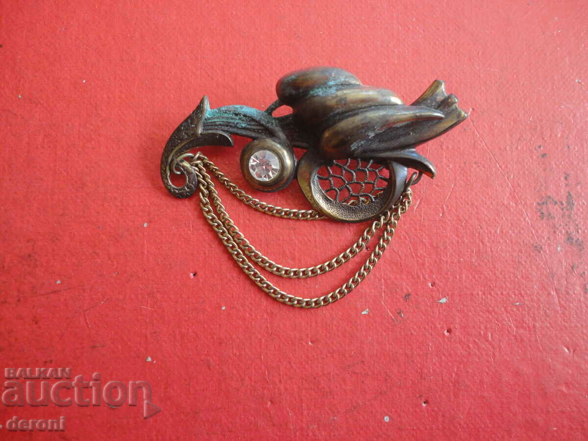 Bronze art brooch with stones 32 - 6 Bronze art brooch with stones 32 - 6