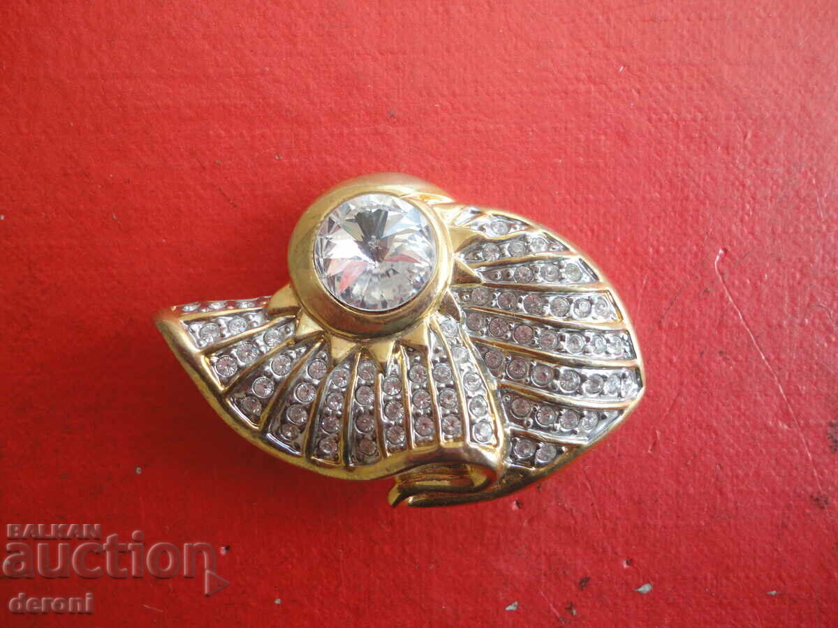 Gold-plated brooch with stones 33 - 6 Gold-plated brooch with stones 33 - 6