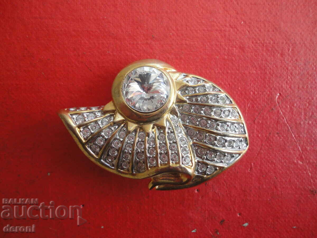 Gold-plated brooch with stones 33 - 7 Gold-plated brooch with stones 33 - 7