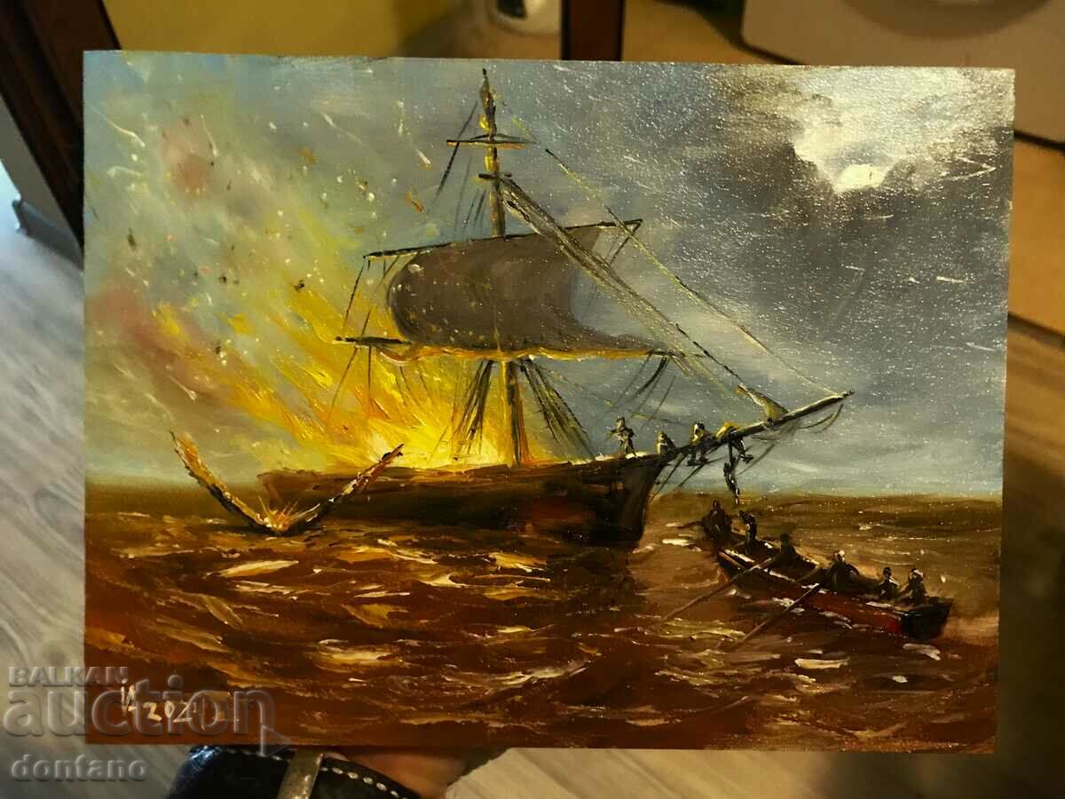 Marineism oil painting, seascape - Salvation 24/18