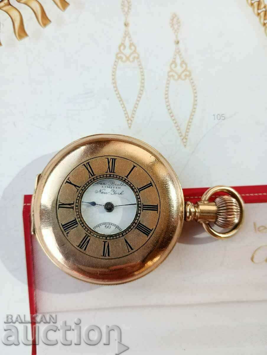 Half Hunter pocket watch medium size / rare