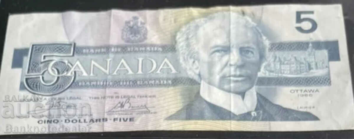 Canada 5 Dollars 1986 Pick 95 Ref