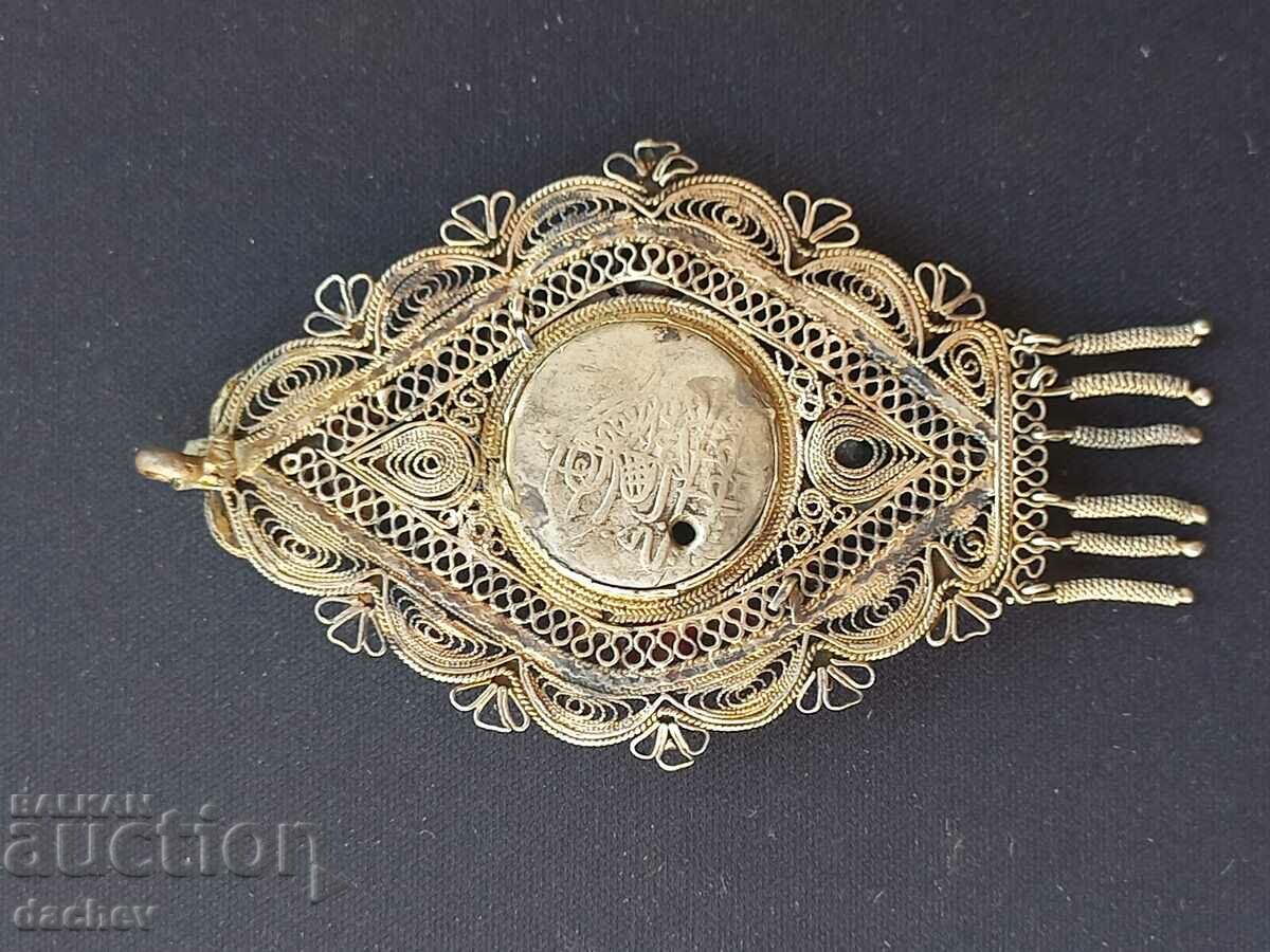 Renaissance Silver Filigree Gilt Medallion Costume Jewelry - 6 Renaissance Silver Filigree Gilt Medallion Costume Jewelry - 6