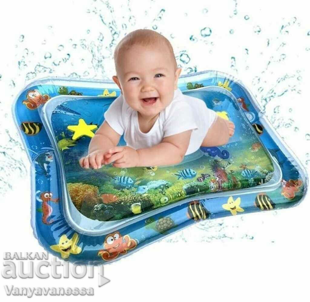 Non-toxic inflatable baby mattress with water floating toys