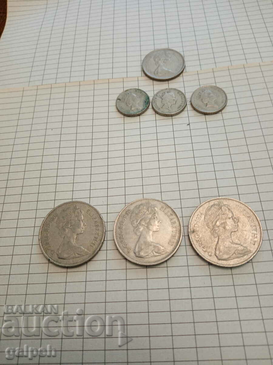Auction GREAT BRITAIN COINS - 8 pcs. - BGN 2.5 Auction GREAT BRITAIN COINS - 8 pcs. - BGN 2.5