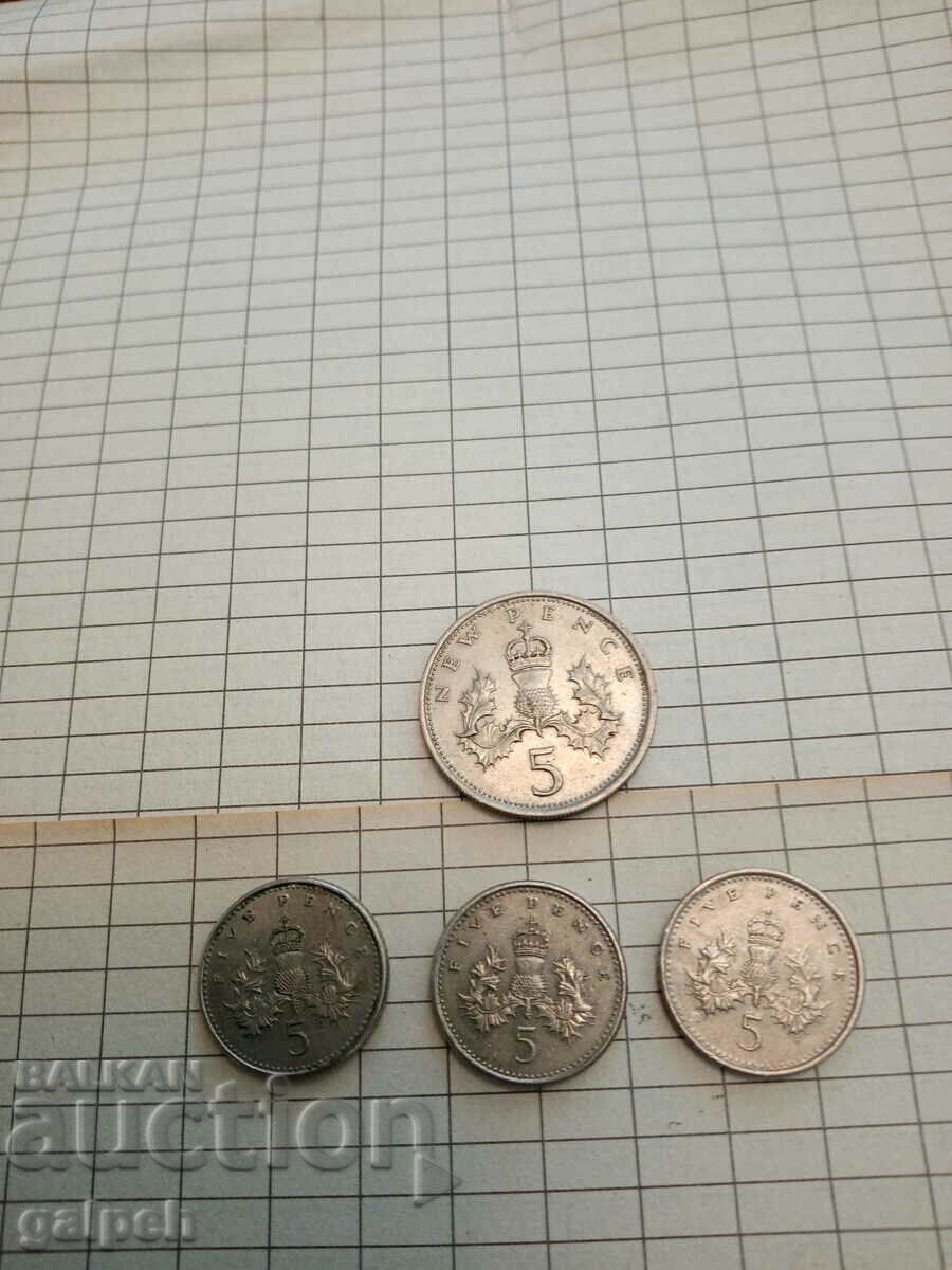 GREAT BRITAIN COINS - 8 pcs. - BGN 2.5 - 6 GREAT BRITAIN COINS - 8 pcs. - BGN 2.5 - 6