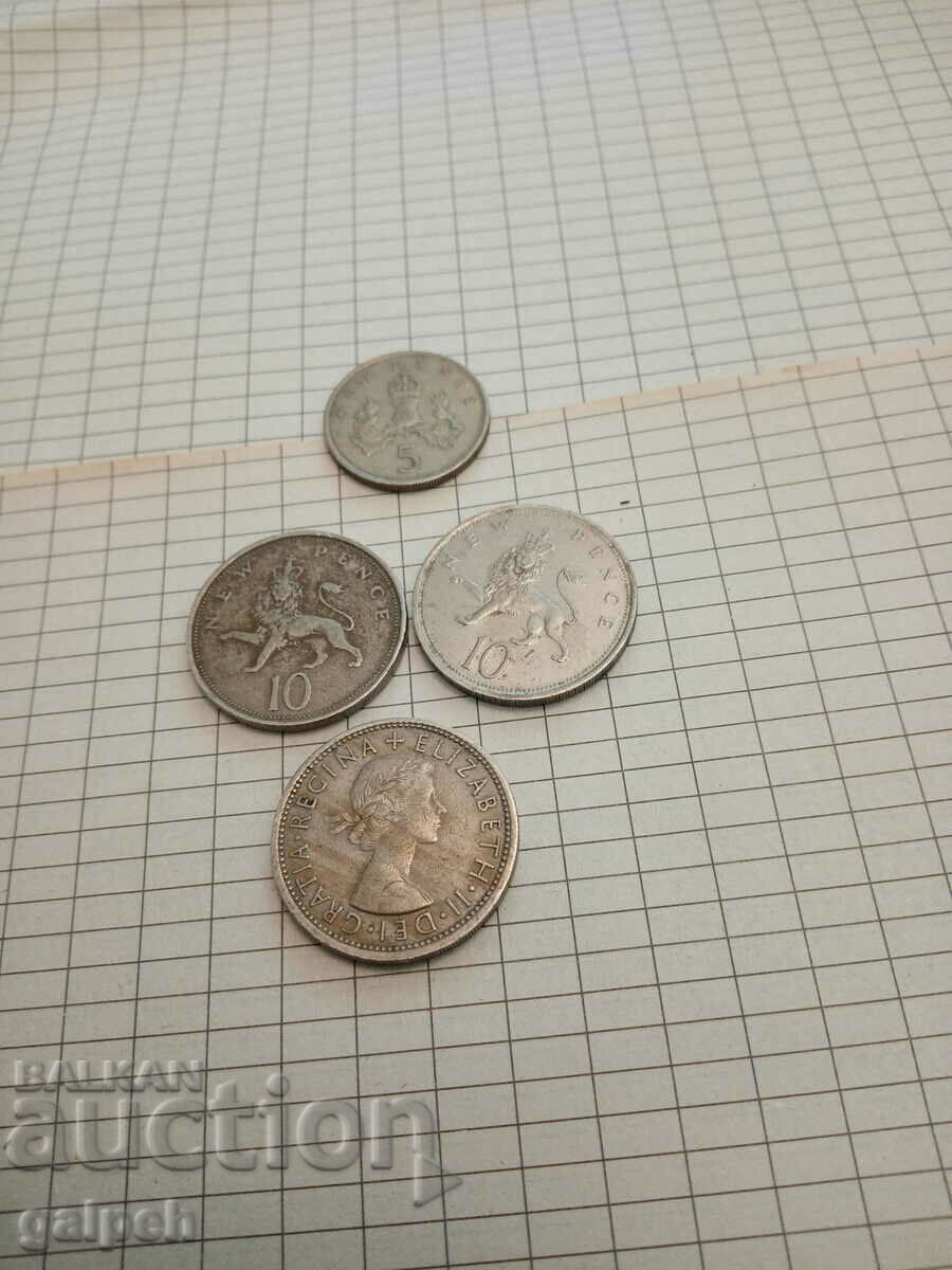 ΝΟΜΙΣΜΑΤΑ ΜΕΓΑΛΗΣ ΒΡΕΤΑΝΙΑΣ - 4 τεμ. - 2 λέβα - 5 ΝΟΜΙΣΜΑΤΑ ΜΕΓΑΛΗΣ ΒΡΕΤΑΝΙΑΣ - 4 τεμ. - 2 λέβα - 5