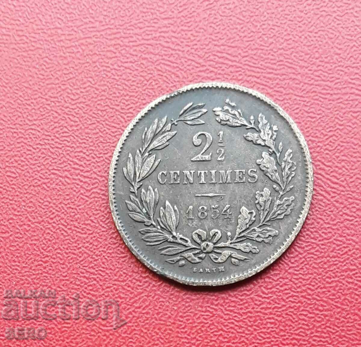 Luxembourg-2.5 cents 1854-rare
