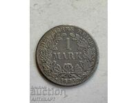 σπάνιο ασημένιο νόμισμα 1 μάρκα Γερμανία ασήμι 1873 F