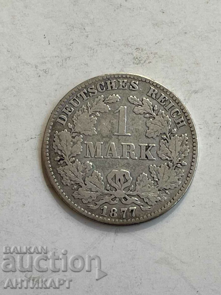rare silver coin 1 mark Germany silver 1877 B