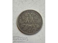 рядка сребърна монета 1 марка Германия сребро 1880 H