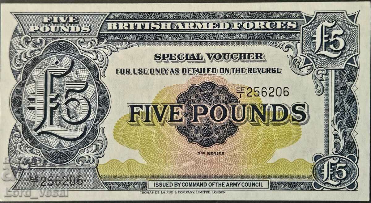 UK -  5 Pounds - British Armed Forces (2nd series) ND 1948