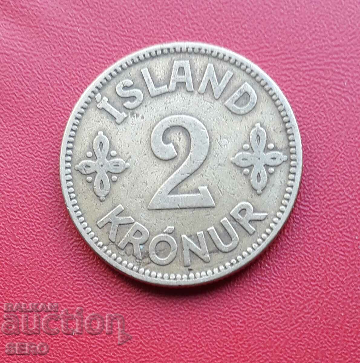 Islanda-2 coroane 1925-multe rare-circulație 126 h. Nu.