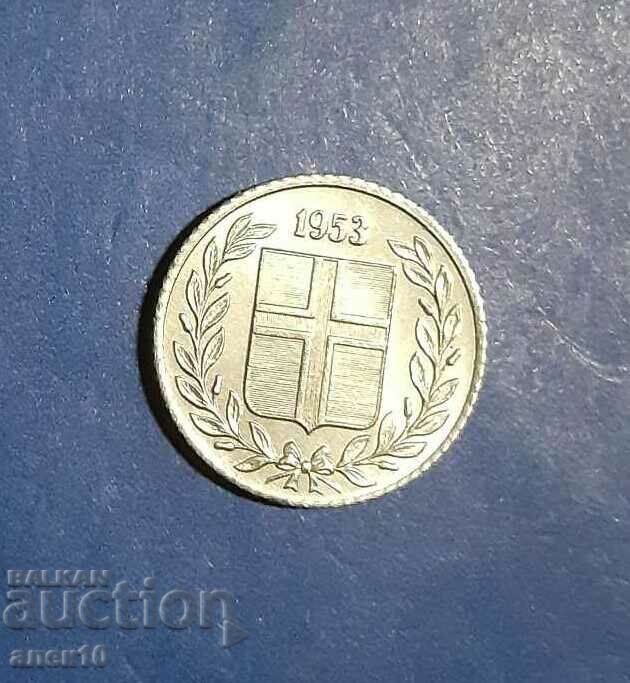 Islanda 10 aurar 1953
