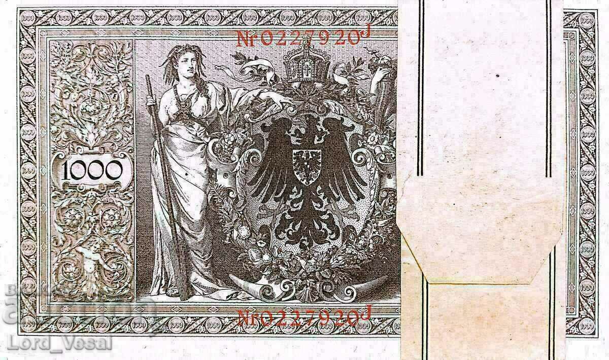 Germany - 1000 Mark 1910 - 3 OB UNC + 2 B Mix XF/XF+ P# 44 - 6