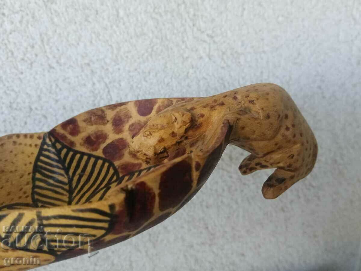 Delivery of Wood carving leopard, bowl, hand carved, Africa Delivery of Wood carving leopard, bowl, hand carved, Africa
