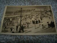 Old postcard from the city of Biarritz, France, the big beach.