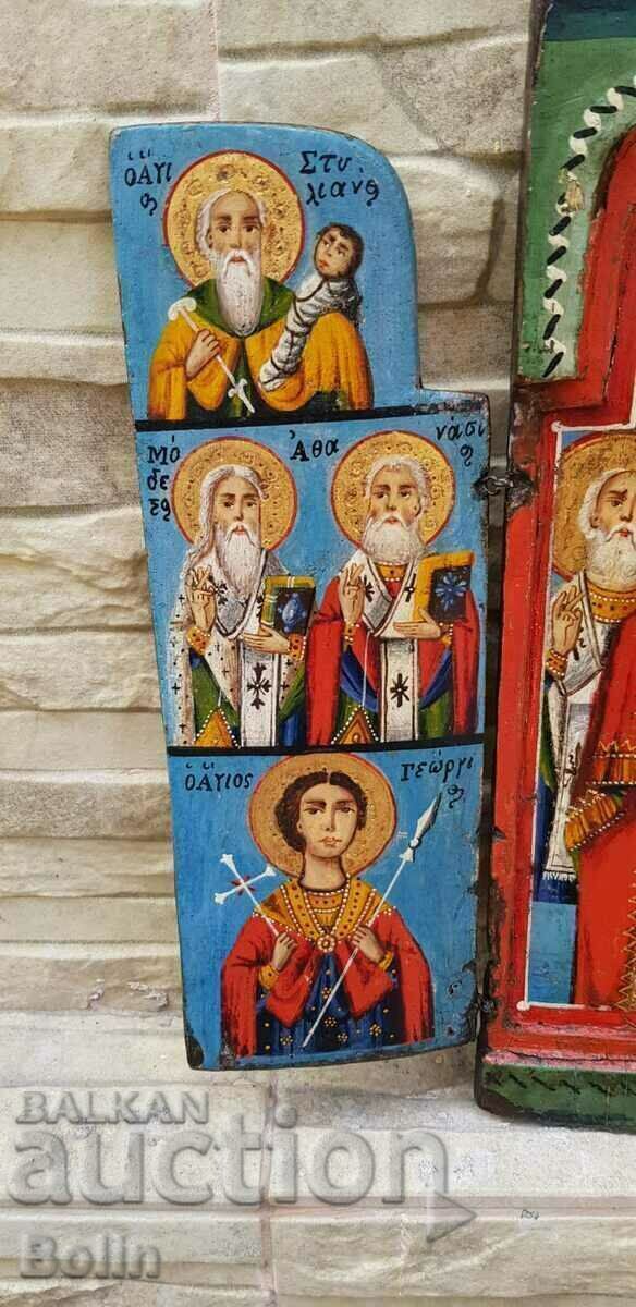 Аукцион Рядка възрожденска гръцка икона - триптих 1809 г.
