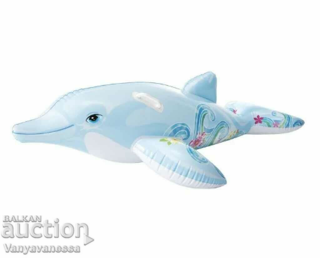 Children's inflatable killer whale for riding Intex