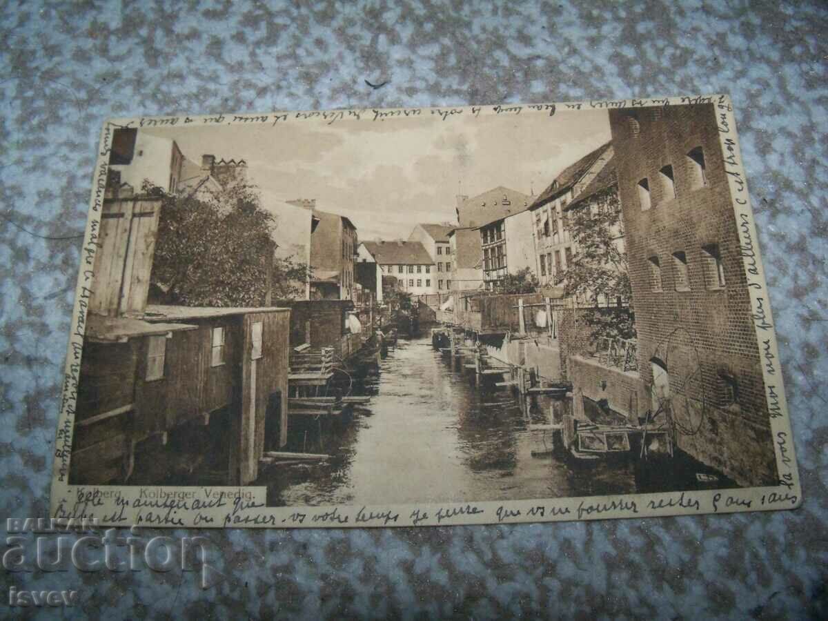 Παλιά καρτ ποστάλ Kolberg, Kolberger Venedig. 1912