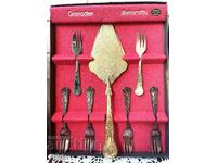 Beautiful gilt cutlery in a box from England
