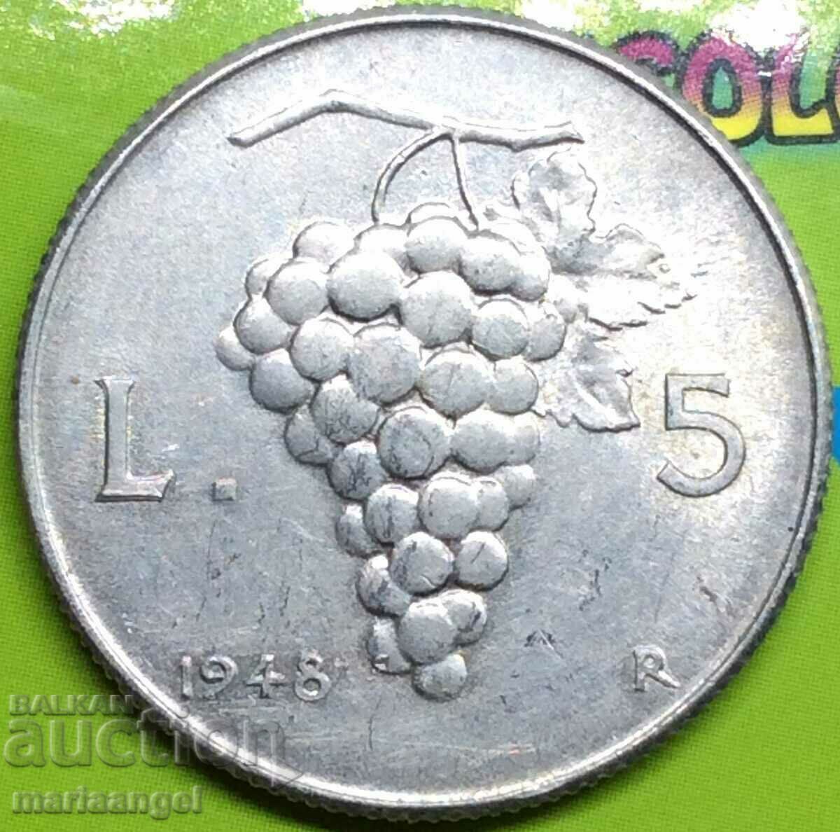 5 λίρες 1948 Ιταλία