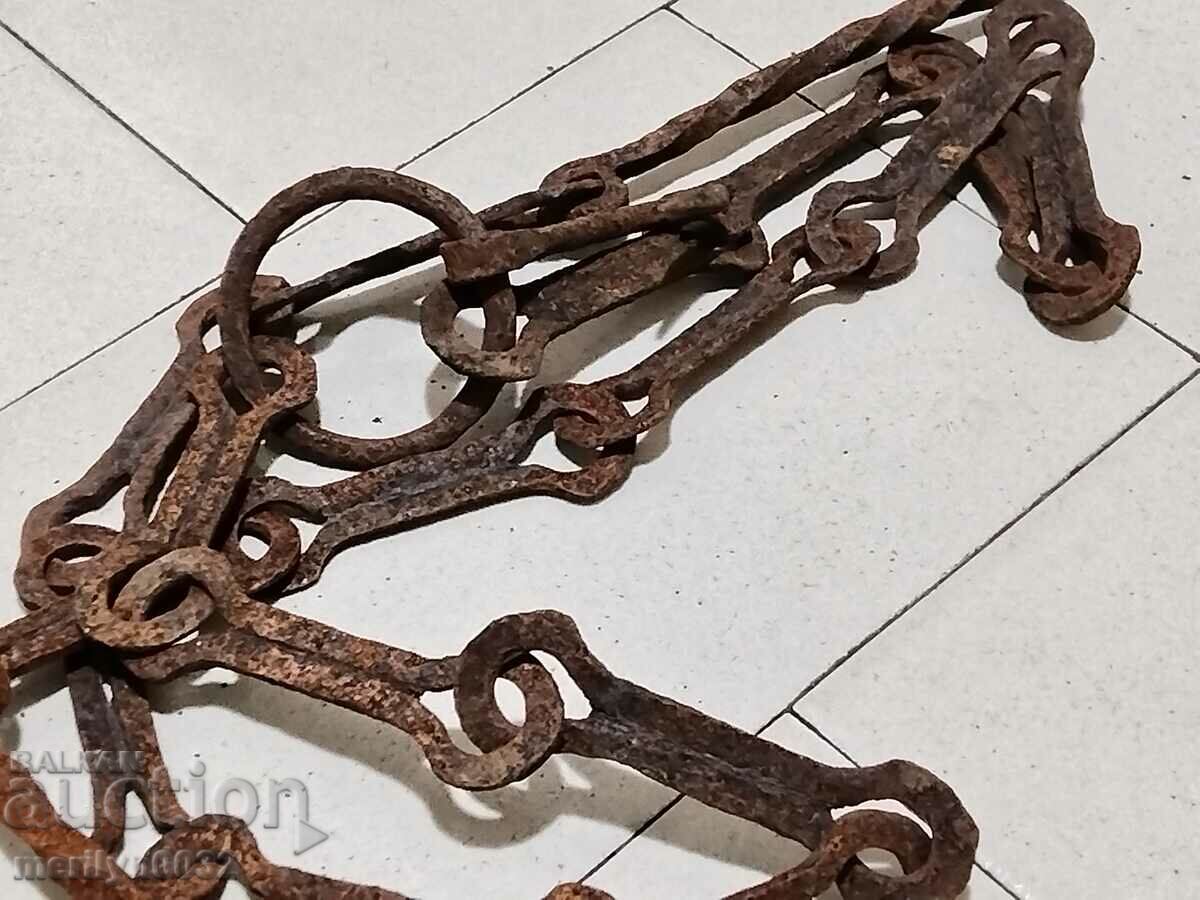 Old wrought iron chain with hook, hearth chain hook chain with price 45.00 BGN | € 23.01 Old wrought iron chain with hook, hearth chain hook chain with price 45.00 BGN | € 23.01