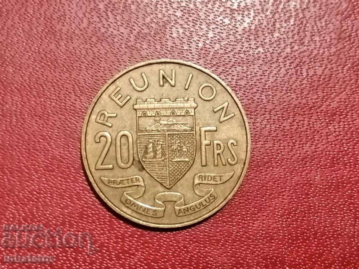 1955 год Реюнион 20 франка