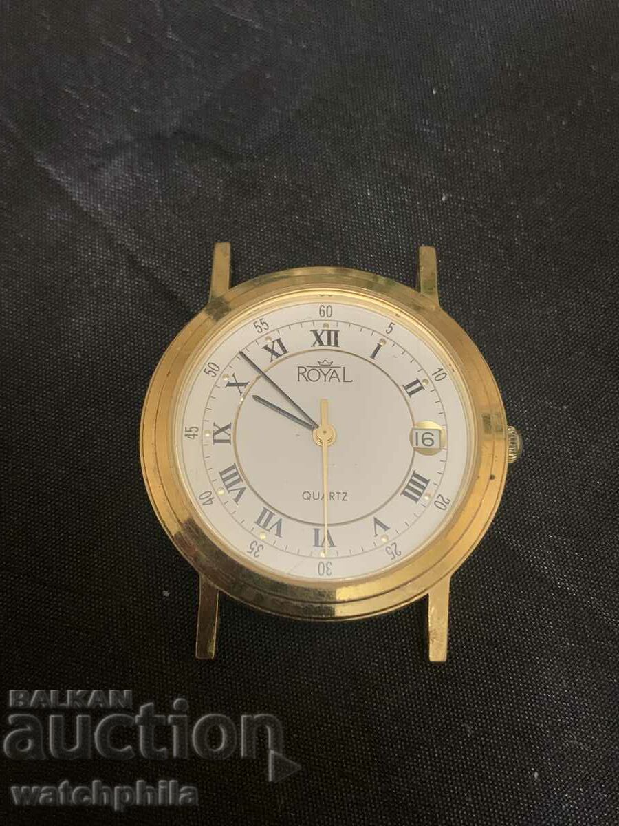 Ceas bărbătesc Royal Quartz, placat cu aur elvețian. Funcționează