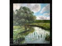 Denitsa Garelova oil painting 40/40 "Fresh by the river"