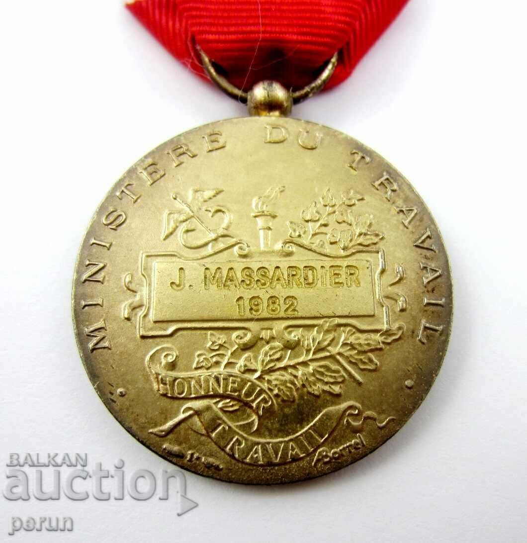 France - Medal of Honor of Labor - Silver - Silver - Original - 5 France - Medal of Honor of Labor - Silver - Silver - Original - 5