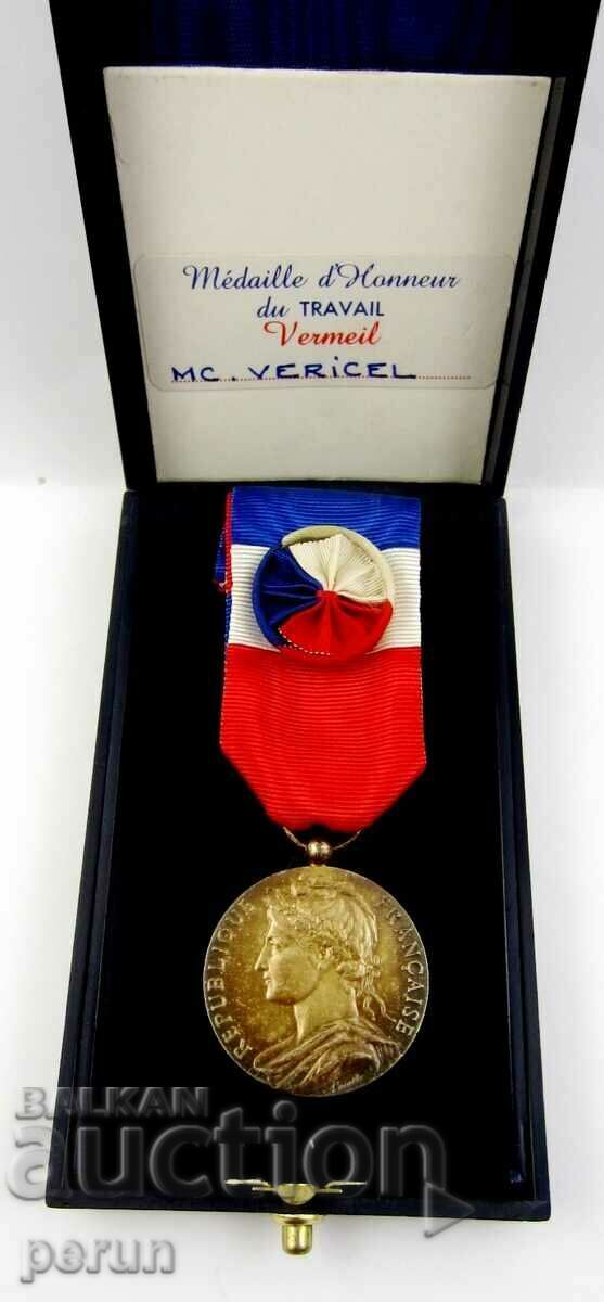 France - Medal of Honor of Labor - Silver - Silver - Original - 7 France - Medal of Honor of Labor - Silver - Silver - Original - 7