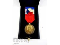 Франция-Почетен медал на труда-Сребърен-Сребро-Оригинал