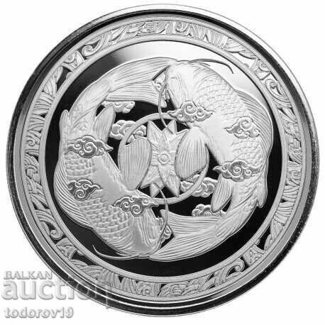 Argint 1 oz pește Koi 2023 - insula Fiji