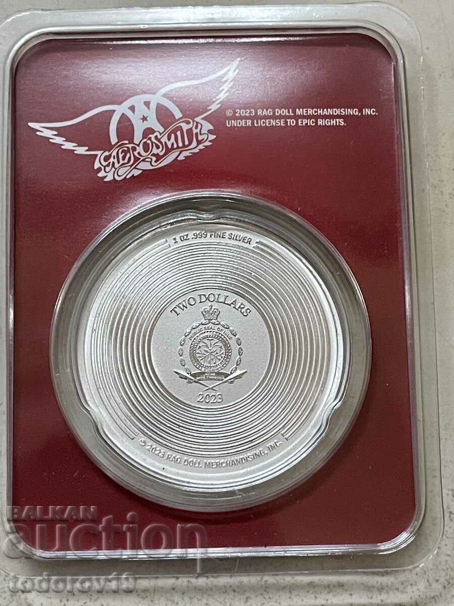 Silver 1 oz AEROSMITH - 50 years on stage - 2023 ost. Niue - 5