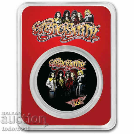 Silver 1 oz AEROSMITH - 50 years on stage - 2023 ost. Niue