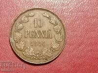 1914 Finlanda 10 pence penny