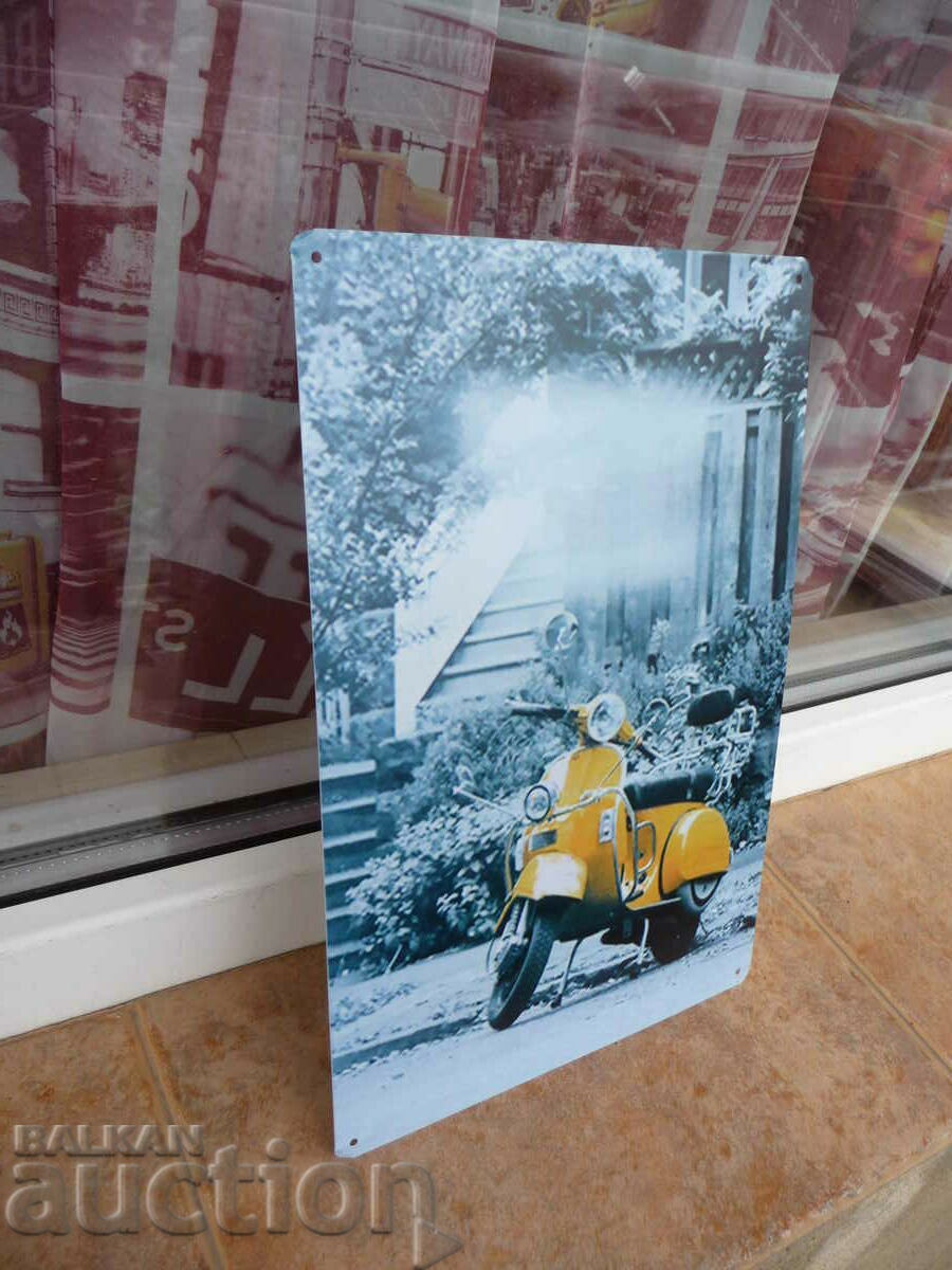 Метална табела мотор мотопед скутер Веспа огледала фарове ре с цена 18.00 лв. | € 9.20 Метална табела мотор мотопед скутер Веспа огледала фарове ре с цена 18.00 лв. | € 9.20