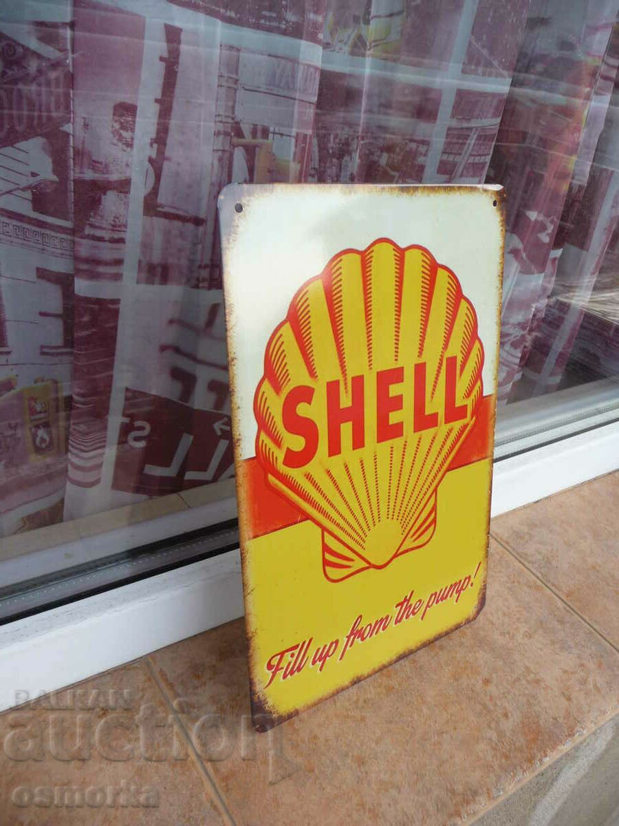 Μεταλλική επιγραφή Shell λάδι κινητήρα Shell διαφήμιση βενζίνης ντίζελ με τιμή 18.00 BGN | € 9.20