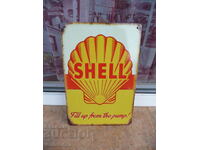 Μεταλλική επιγραφή Shell λάδι κινητήρα Shell διαφήμιση βενζίνης ντίζελ